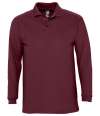 11353 Winter II SOL'S Winter II Long Sleeve Cotton Piqué Polo Shirt Burgundy colour image